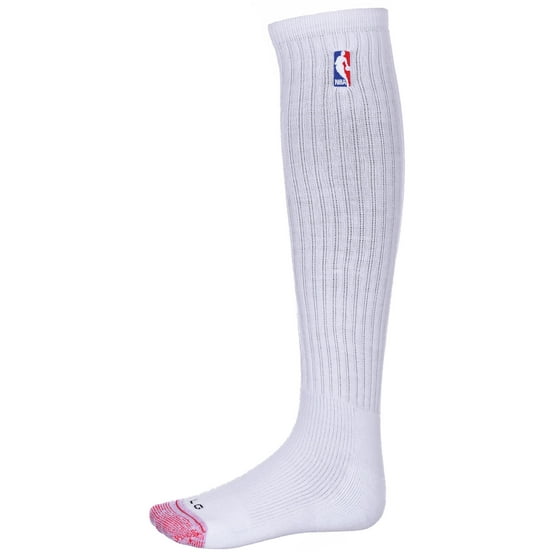 NBA Mens NBA Logoman White Knee High Players Socks 6Pack