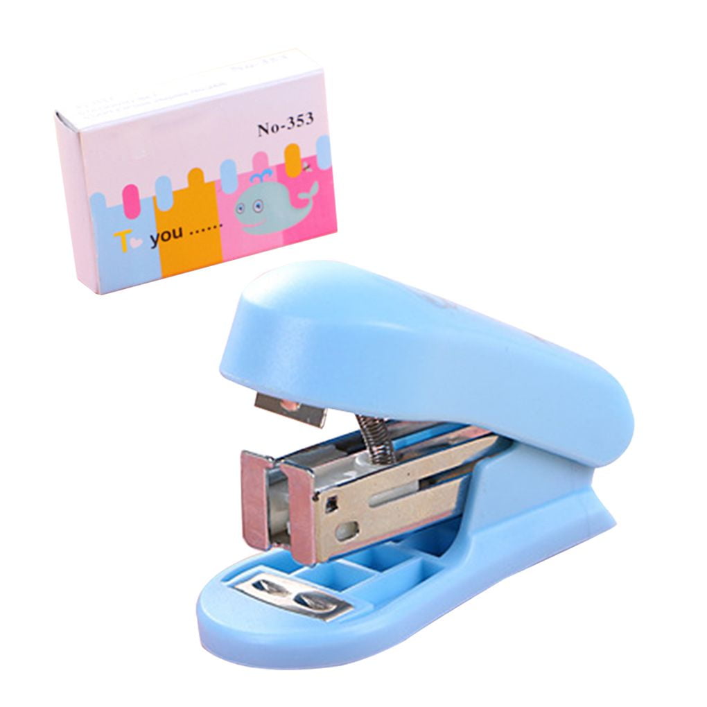 Cartoon Mini Stapler Plastic Mini Stapler School Book Sewer Office Binding Stapler Paper Stapler