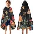 thumbnail image 3 of Red Mushroom Frog Black Pattern Hooded Bath Towel，50"x30" for Ages 3 To 12 Kids, Quick Dry Lightweight Soft Microfiber Hood Beach Towel Cover Up for Kids, 3 of 7