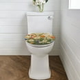 thumbnail image 2 of ZIATUBLE Flower Toilet Lid Seat Cover Elongated Toilet Cover Protector Universal Toilet Lid Covers for Bathroom Decoraction with Elastic Band Toilet Top Lid Cover, 2 of 6