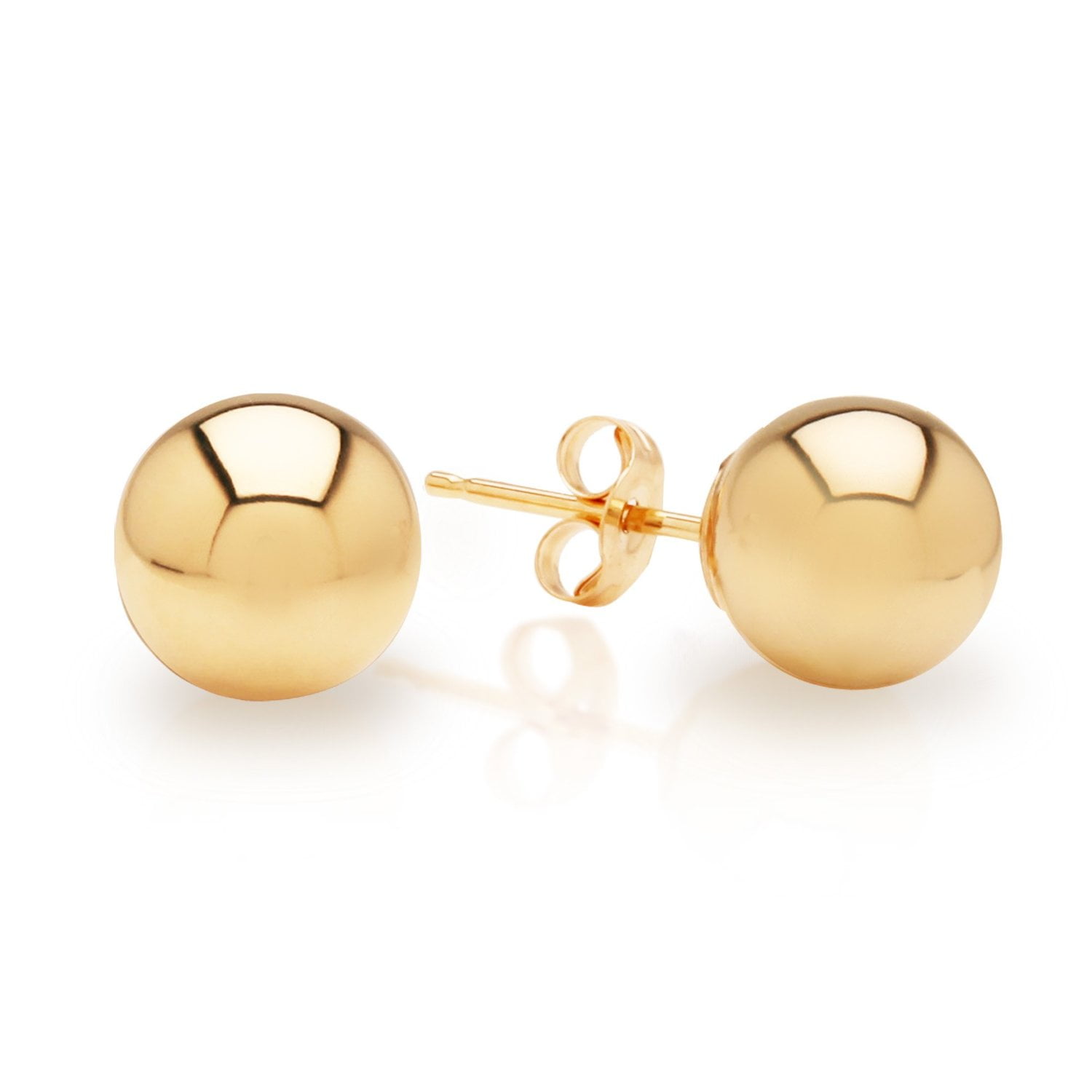 Jewelry Affairs - 14K Yellow Gold Ball Stud Earrings - Walmart.com ...