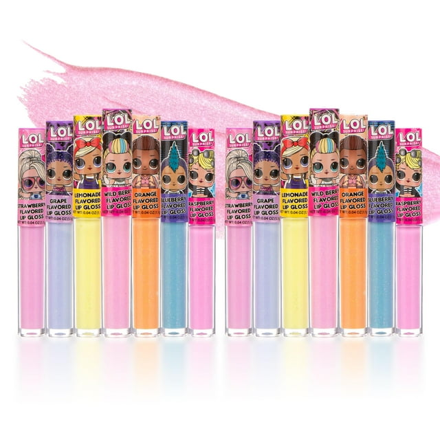 Set de brillo labial L.O.L Surprise! 14 unidades para niñas con sabor a fruta