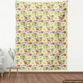 thumbnail image 4 of Fruits Fabric by the Yard, Doodle of Exotic Sun Harvest Cherries Watermelons, Decorative Upholstery Fabric for Chairs & Home Accents, Multicolor by Ambesonne, 4 of 5