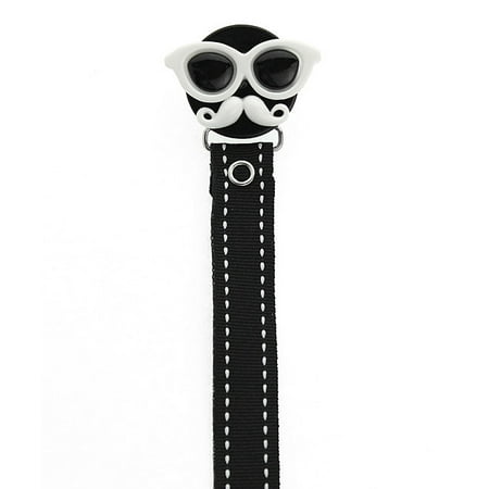 Sunglasses Face Pacifier Clip with Matching Ribbon