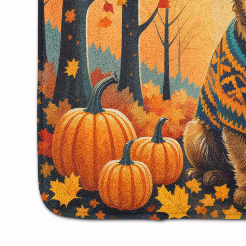 Carolines Treasures DAC1023RUG 19 x 27 in. Unisex Border Terrier Fall Memory Foam Kitchen Mat