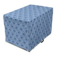 thumbnail image 1 of Floral Dog Crate Cover, Continuous Laurel Leaves and Flowering Lattice Blue Peach, Easy to Use Pet Kennel Cover Small Dogs Puppies Kittens, 7 Sizes, Ceil Blue Peach, by Ambesonne, 1 of 6