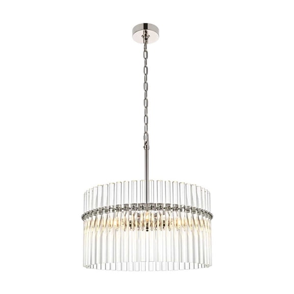 Living District Paulina 20" Chandelier in Polished Nickel