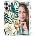 thumbnail image 1 of Compatible with iPhone 13 Pro Case for Women Girls, Floral Flower Palm Tree Leaves Design Cute Soft Silicone Protective Phone Case for iPhone 13 Pro 6.1",Tropical, 1 of 6