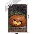 thumbnail image 5 of Pumpkin Retro Tin Sign, Spider's Web Decor, Scary Pumpkin Poster, Indoor Outdoor Decorations, Vintage Style, Metal Sign Iron Painting for Home Bar Coffee Kitchen Wall Decor 12x8 Inch, 5 of 6