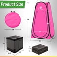 thumbnail image 3 of Wakeman Outdoors Camping Toilet Set - Pop Up Privacy Tent and Portable Toilet for Adults, Pink, 3 of 7