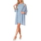 thumbnail image 4 of Conjunto de vestido de encaje floral con lentejuelas para mujer INSPIRE CHIC con cubierta de gasa de 2 piezas L azul, 4 of 6
