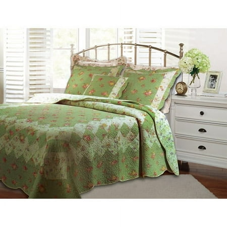 Bloomfield Sage Full/queen Quilt Set