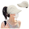 thumbnail image 2 of Women's Summer Sun Hat with Ponytail Hole Breathable Outdoor Wide Brim Shade Cap for Beach Travel Gardening, 2 of 5