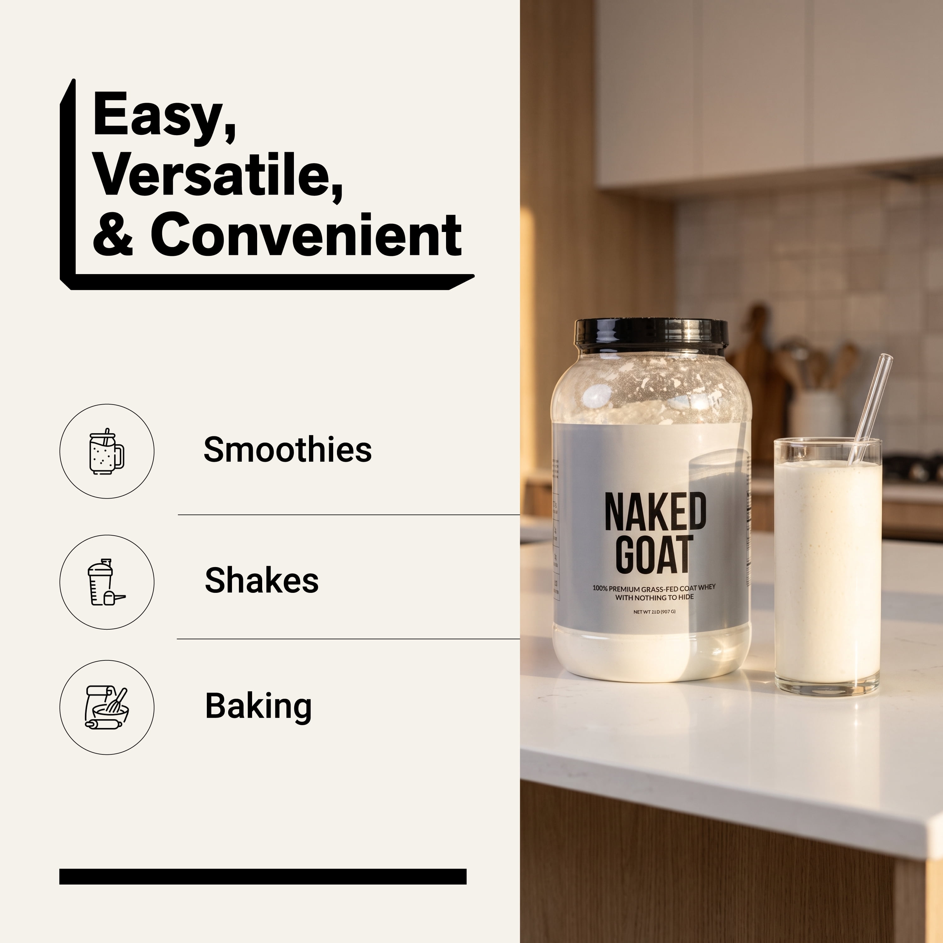 NAKED Goat - Pasture Fed Goat Whey Protein Powder Guinea