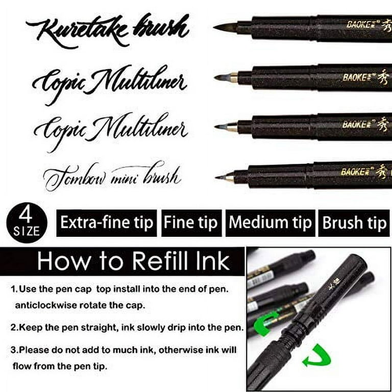 Caligraphy Pen kits for Beginners - 6 Pack Calligraphy Pens, Modern  Caligraphy Brush Pens Set for Writing, Journaling, Drawing, Letter for  Adults, Markers, Hand Lettering Pens, Back To School Supplies 