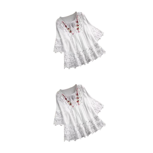 Blusa elegante Minnieouse para mujer estilo presumido con estampados únicos Camisa con cuello en V blanco S
