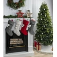thumbnail image 6 of New Traditions - 3-Pack 20-Inch Christmas Stockings - Gray Cable Knit Stockings with Ivory Pom Poms, 6 of 7