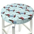 thumbnail image 3 of Fotbe Dachshund Dog Puppy Stool Covers Round,Waterproof Round Bar Stool Covers Bar Chair Covers Washable Stool Cushion Slipcover for 12-14 Inch Chair-13 inch, 3 of 7