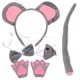 thumbnail image 1 of juego de disfraz de rata, kit de disfraz de ratón, orejas de ratón, diadema, nariz de ratón, cola de ratón, guantes de ratón, pajarita, 1 of 8