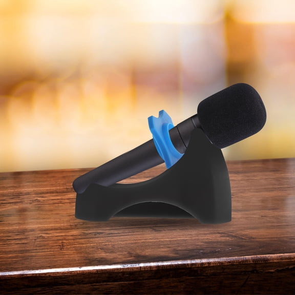 LOLIPPYY 1Set Universal Silicone Microphone Stand Base for Live Streaming and Home Desktop Mic Holder Black