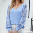 thumbnail image 5 of TIHLMK Women's Blouses Women Fashion Comfortable Solid Color Long Sleeves V-Neck Top Blouse Gifts for Women, 5 of 5