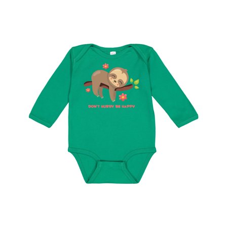 

Inktastic Don t Hurry Sloth Gift Baby Girl Long Sleeve Bodysuit