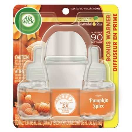 (2 pack) (2 Pack) Air Wick Scented Oil Kit (2 Warmers + 4 Refills), Pumpkin Spice, Air Freshener