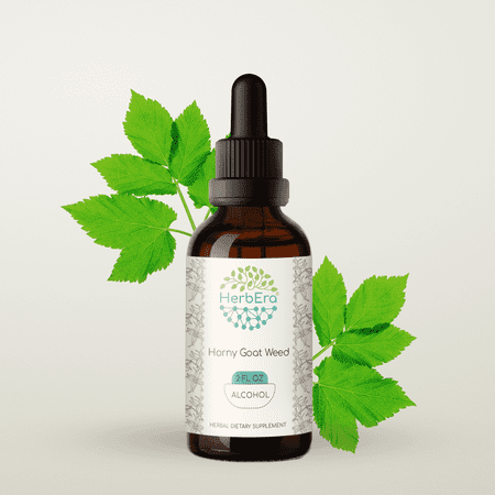 HerbEra Horny Goat Weed Tincture, Herbal Dietary Supplement for Vitality Support, Horny Goat Weed (Epimedium grandiflorum, Barrenwort) Dried Leaf Extract, Natural, Alcohol Tincture, Drops 2 oz