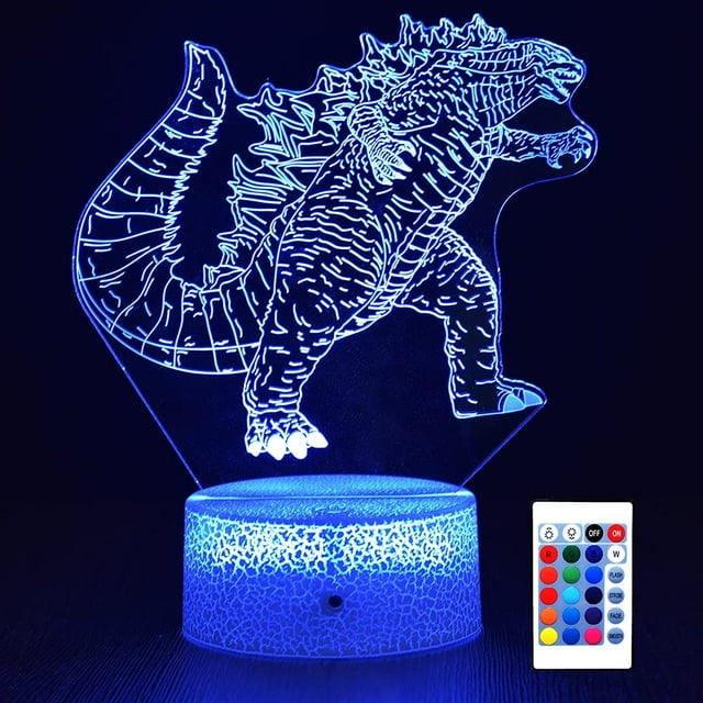 Godzilla Night Light Godzilla vs. Kong Series Décor Lamp Kid’s Room LED Atmosphere Light, Remote Control&16 Colors as Birthday Gifts for Baby
