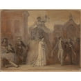 thumbnail image 2 of Robert Smirke 14x12 Gold Ornate Wood Frame and Double Matted Museum Art Print Titled - One from Illustrations to Shakespeare, 2 of 4