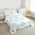 thumbnail image 3 of Manfei Kawaii Snowflake Bedding Comforter Set for Teens, Merry Christmas Twin Comforter Sets, White Blue Cartoon Reversible Bedding Set, Ultra Soft Bedroom Decor, 2pcs, 3 of 8