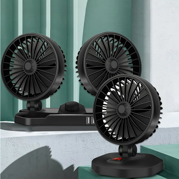 Ventilador de Coche, Circulador de 12 V y 2 Velocidades, Giratorio 360 Grados, para Sedán, Suv, Autocaravanas, Barcos y Vehículos.