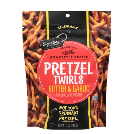 Pretzel Twirls Crunchy Butter-and-Garlic Flavored