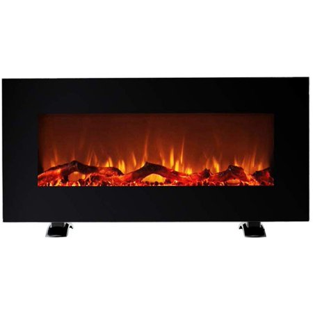 Grand Aspirations 50  1500W/5200 BTU Electric Fireplace Freestanding/Wall Mounted Heater with Remote (Black)
