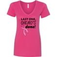 thumbnail image 3 of Inktastic Last One, Chemo's Done Women's V-Neck T-Shirt, 3 of 5
