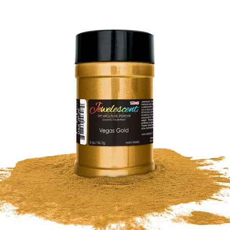 Pigment Colour - U.S. Art Supply Jewelescent Vegas Gold Mica Pearl Powder Pigment, 2 oz (57g) Bottle - Non-Toxic Metallic Color Dye