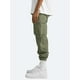 thumbnail image 3 of Green 3XL Hombres Ropa de trabajo cómoda Algodón Lino Multibolsillos Casual Suelto Baggy Pantalones largos tipo cargo, 3 of 4