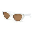 thumbnail image 2 of Retro Womens Thick Plastic Iconic Beveled Cat Eye Hipster Sunglasses White - Brown, 2 of 4