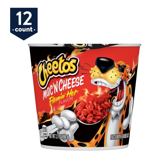 Cheetos Mac 'N Cheese, Flamin' Hot Flavor, 2.11 oz Cups, 12 Count