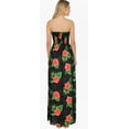 thumbnail image 3 of HAPPY BAY Women's Summer Boho A-Line Slit Maxi Beach Dress Smocked Top Evening Long Strapless Tube Dresses for Women One Size Sable, Floral, 3 of 5