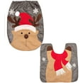 thumbnail image 2 of Fiesta y accesorios Decoraciones navideñas Muñeco de nieve Papá Noel Asiento de inodoro y alfombra de baño Cierre suave Auto Asiento de inodoro Decoración navideña JFHHH pequeña, 2 of 4
