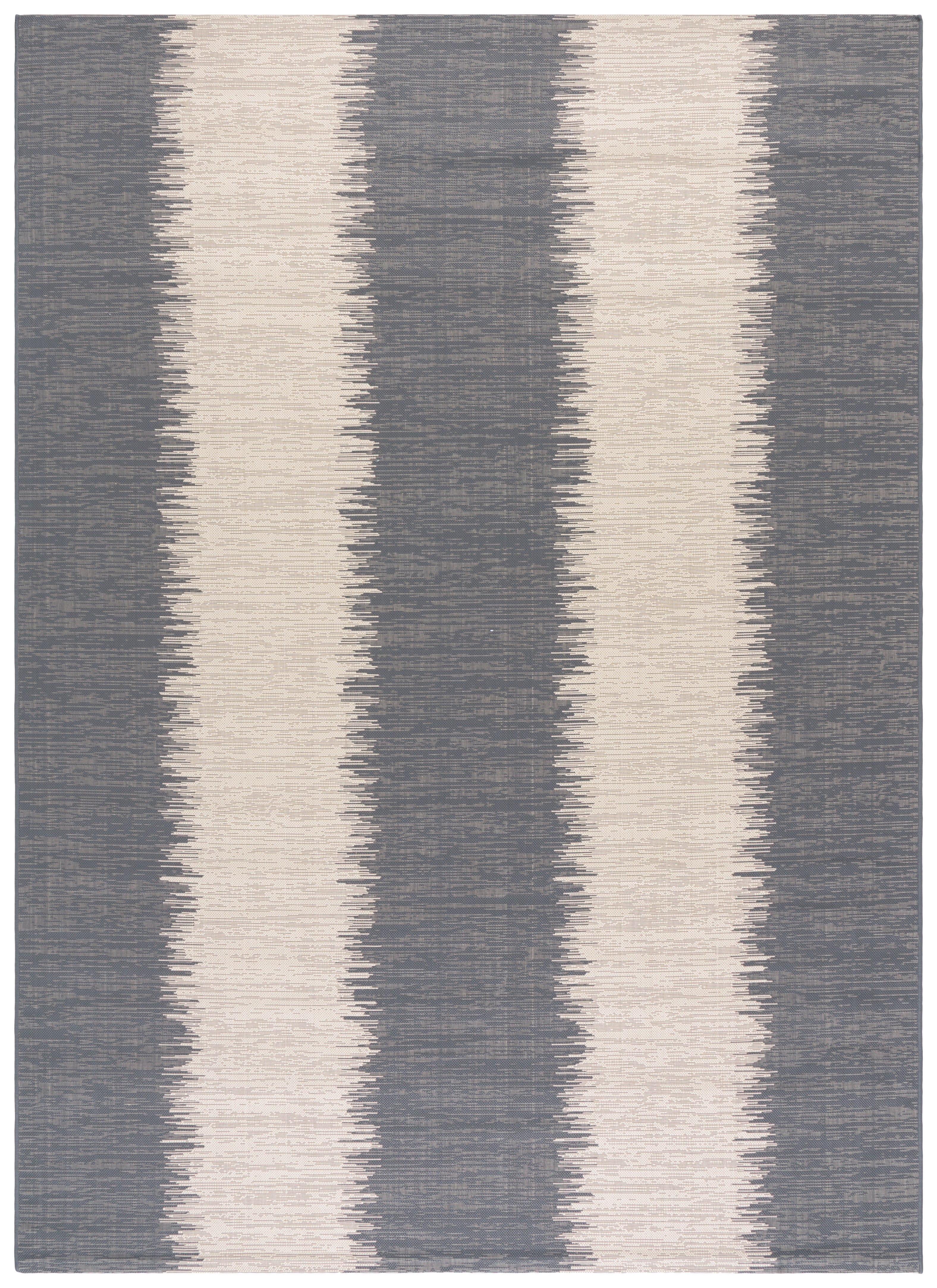 SAFAVIEH Courtyard Alexa Striped Indoor/Outdoor Area Rug, Beige/Anthracite, 8' x 11'