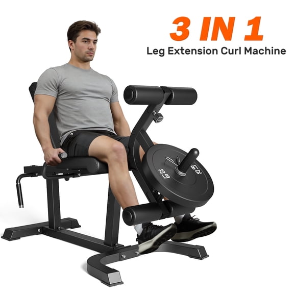 3 In 1 Leg Extension and Curl Machine, 440LB Adjustable Leg Curl Machine for Home Gym, Seated Leg Extension and Lying Curl Machine for Lower Body Workouts