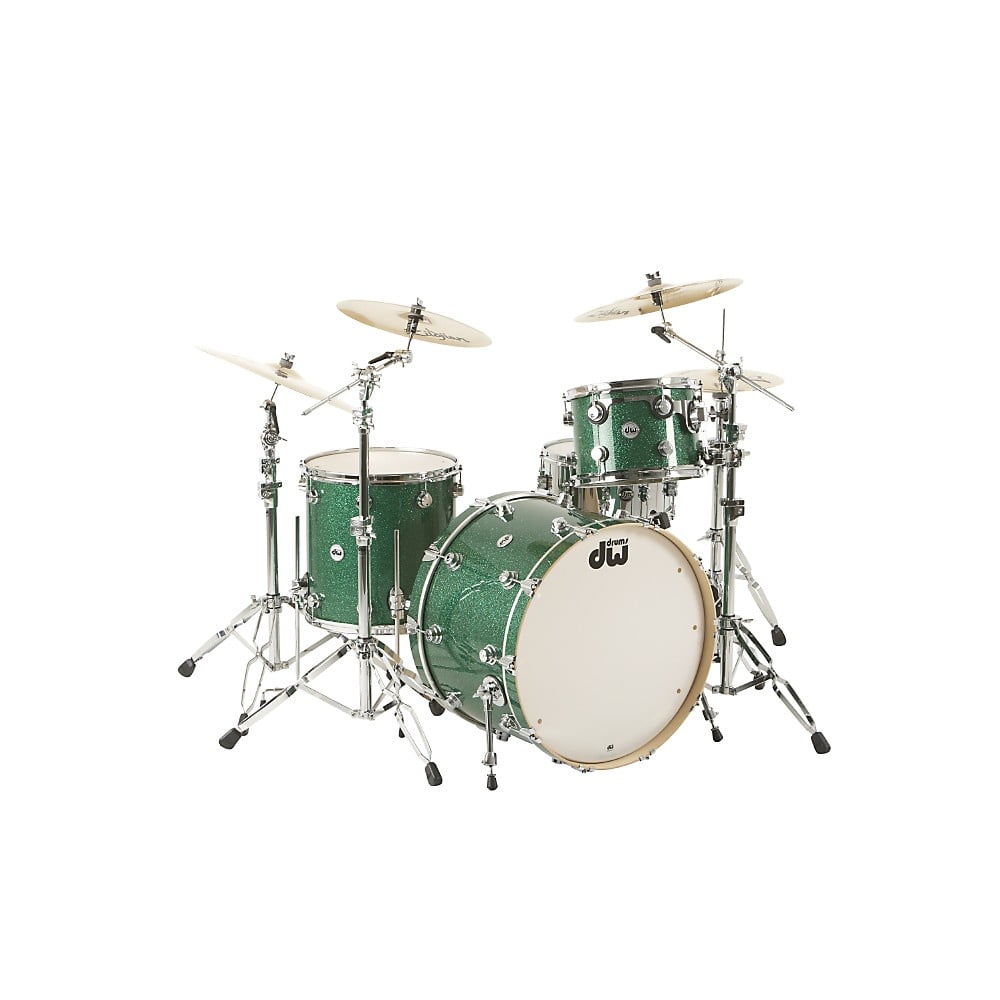 DW Collector's Series 3Piece Shell Pack with 24" Bass Drum Green Glass