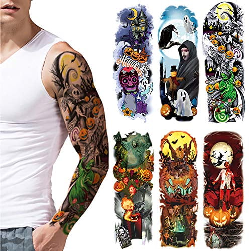 Konsait 6pcs mangas tatuadas, Mangas Tatuajes Temporales Brazo