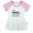 thumbnail image 1 of Just Poopin' You Know How I Be Funny Dresses For Baby, Newborn Babies Skirts, Infant Princess Dress, 0-24M Kids Graphic Clothes (Pink Raglan Dresses, 0-6 Months), 1 of 4
