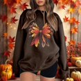 thumbnail image 2 of Fiaer Thanksgiving Sweatshirts for Women Leaf Graphic Long Sleeve Pullovers Crew Neck Baggy Fashion Plus Size Tops Brown M, 2 of 4