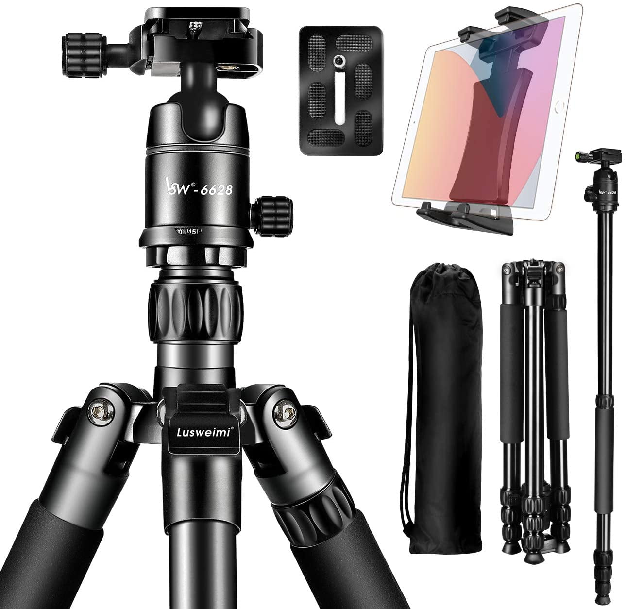 SLR Camera Monopod Telescoping DSLR Monopods with Removable Ultra Compact and Lightweight Aluminum Tripod