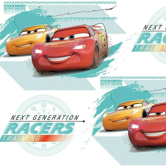 Springs Creative Disney Pixar Cars 3 Friend Racers Lightning McQueen & Cruz Ramirez Multicolor 100% Cotton Fabric sold by the yard