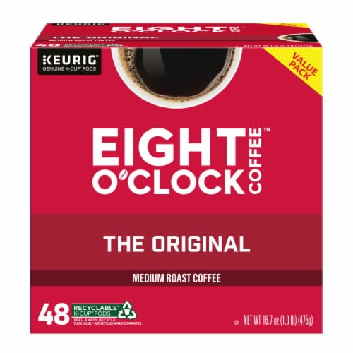 Eight O Clock, The Original, Single-Serve Keurig K-Cup Pods, Medium Roast Coffee, 48 Count (2 Boxes of 24 Pods)